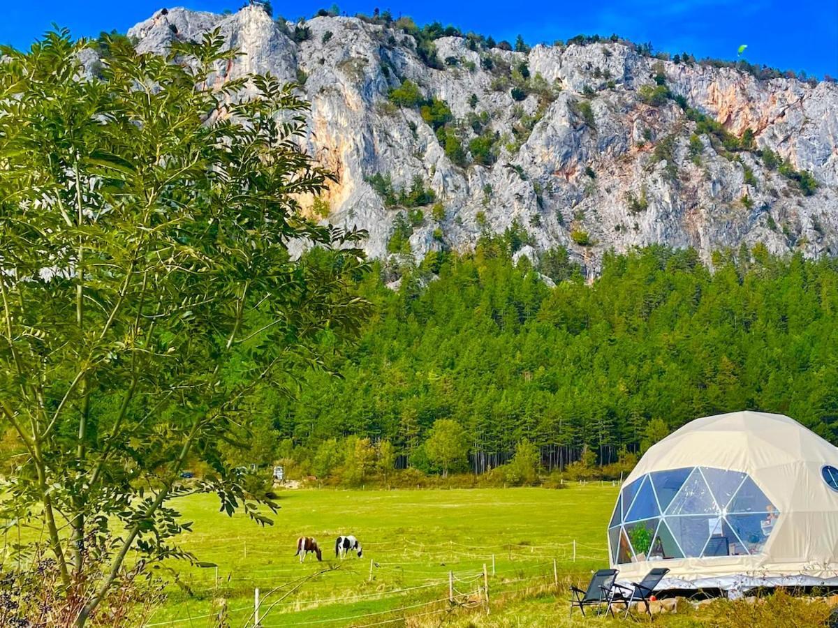 Glamping Hohe Wand - Zelt Mit Sternenfenster Und Whirlpool Maiersdorf Exterior foto